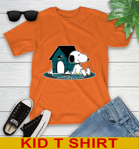 NHL Hockey San Jose Sharks Snoopy The Peanuts Movie Shirt Youth T-Shirt 7