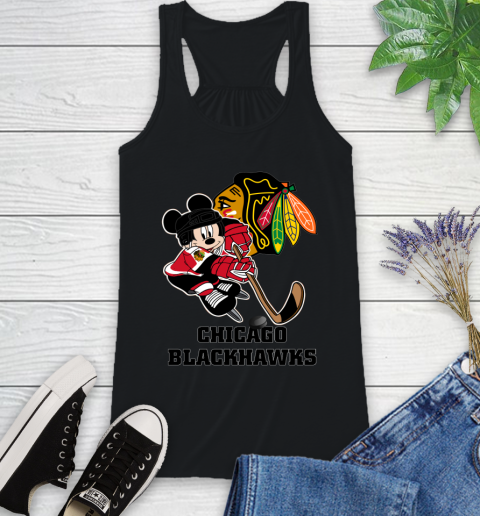 NHL Chicago Blackhawks Mickey Mouse Disney Hockey T Shirt Racerback Tank 2
