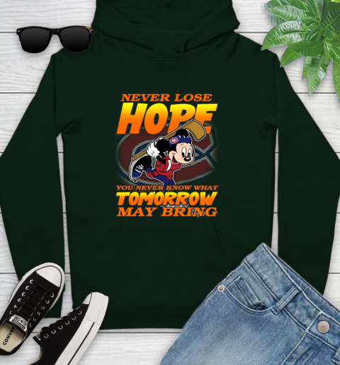 Montreal Canadiens NHL Hockey ootball Mickey Disney Never Lose Hope Youth Hoodie 14