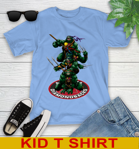MLB Baseball Arizona Diamondbacks Teenage Mutant Ninja Turtles Shirt Youth T-Shirt 12 MLB Baseball Arizona Diamondbacks Teenage Mutant Ninja Turtles Shirt Youth T-Shirt - Image 12