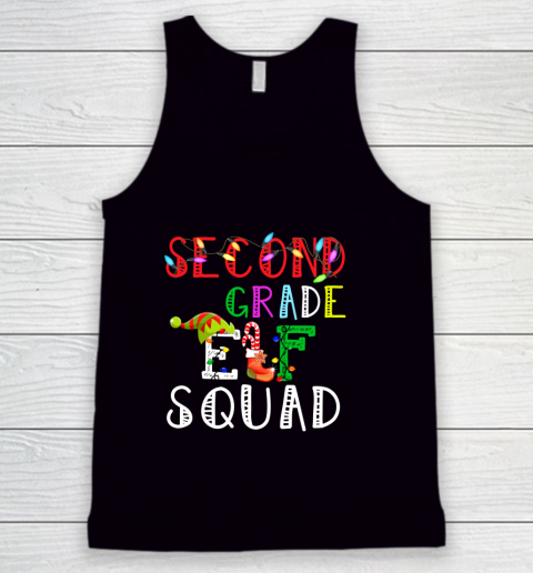 Christmas Elf Squad Second Grade Teacher Shirt Gift Tank Top