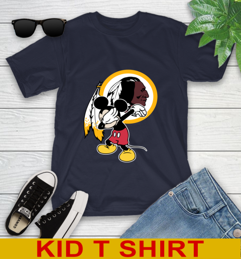 Washington Redskins NFL Football Dabbing Mickey Disney Sports Youth T-Shirt 3