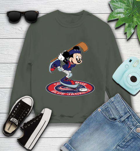 NHL Hockey Columbus Blue Jackets Cheerful Mickey Disney Shirt Youth Sweatshirt 9