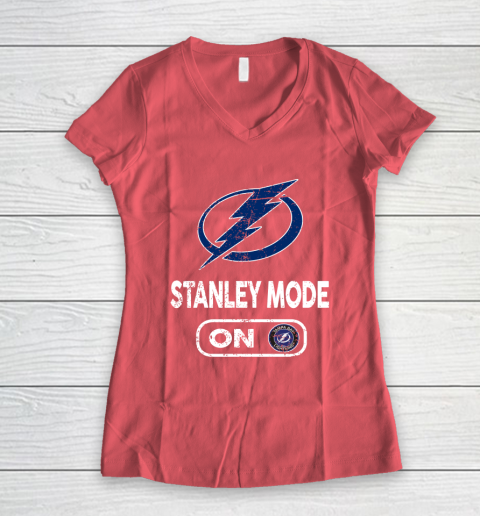 Tampa Bay Lightning Stanley Mode On Women's V-Neck T-Shirt 4
