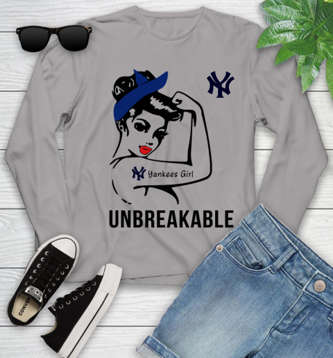 MLB New York Yankees Girl Unbreakable Baseball Sports Youth Long Sleeve 3