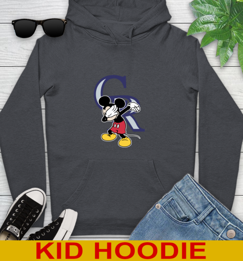 Colorado Rockies MLB Baseball Dabbing Mickey Disney Sports Youth Hoodie 9