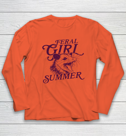 Feral Girl Summer Opossum Vintage Long Sleeve T-Shirt 3