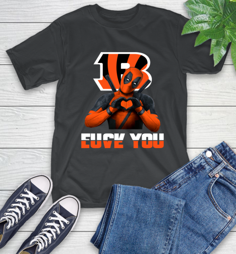 NHL Cincinnati Bengals Deadpool Love You Fuck You Football Sports T-Shirt