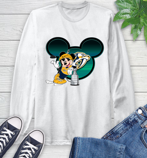 NHL Nashville Predators Stanley Cup Mickey Mouse Disney Hockey T Shirt Long Sleeve T-Shirt