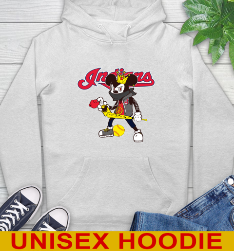 Cleveland Indians MLB Baseball Mickey Peace Sign Sports Hoodie