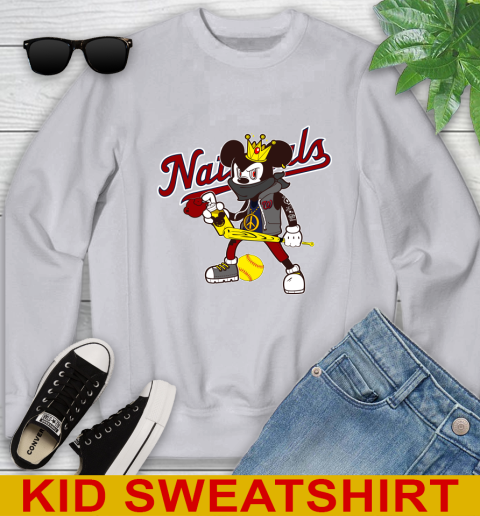 Washington Nationals MLB Baseball Mickey Peace Sign Sports Youth Sweatshirt 4