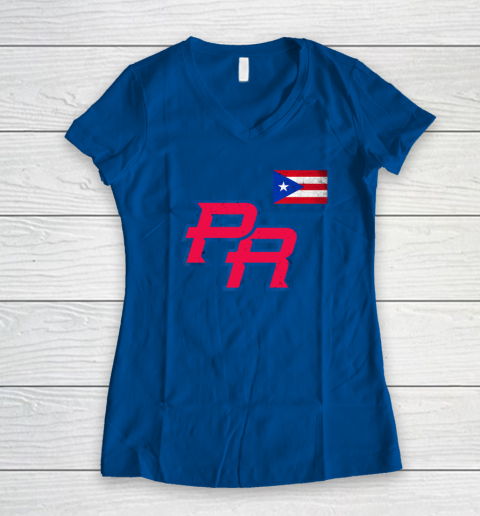 Puerto Rico 2023 Baseball Flag Pride red Boricua Puerto Rico Women's V-Neck T-Shirt 5