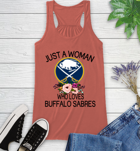 NHL Just A Woman Who Loves Buffalo Sabres Hockey Sports Racerback Tank 2