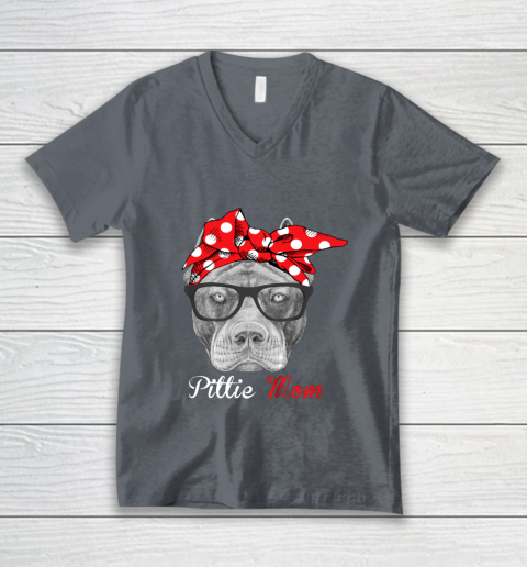 Dog Mom Shirt Pittie Mom Shirt for Pitbull Dog Lovers Mothers Day V-Neck T-Shirt 4