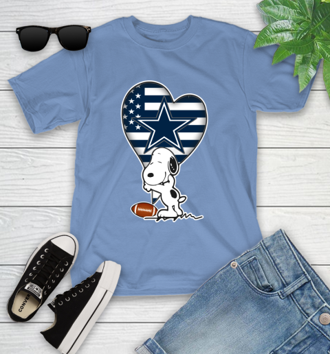 Dallas Cowboys NFL Football The Peanuts Movie Adorable Snoopy Youth T-Shirt 11