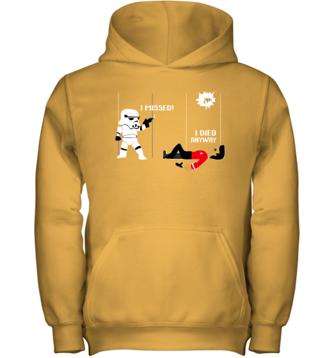 s83w star wars star trek a stormtrooper and a redshirt in a fight shirts youth hoodie 43 front gold