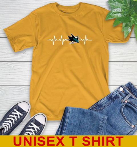 San Jose Sharks NHL Hockey Heart Beat Shirt T-Shirt 2
