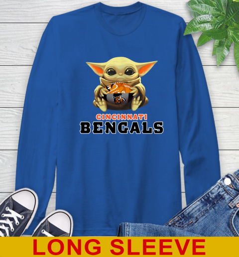 NFL Football Cincinnati Bengals Baby Yoda Star Wars Shirt Long Sleeve T-Shirt 9