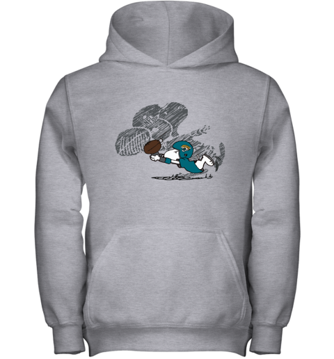 Jacksonville Jaguars Snoopy Plays The Football Game Youth Hoodie