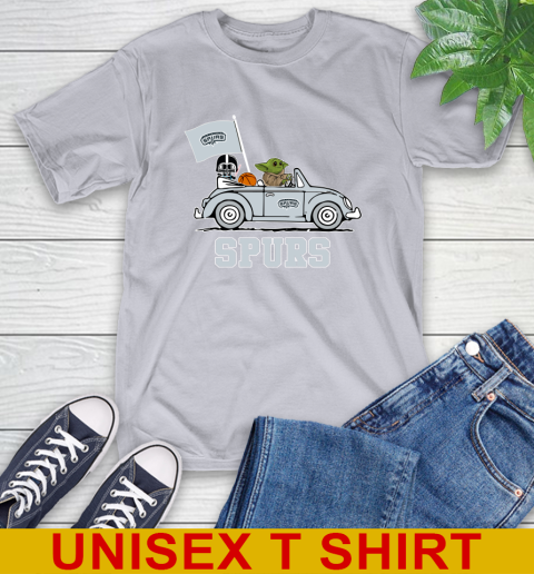 NBA Basketball San Antonio Spurs Darth Vader Baby Yoda Driving Star Wars Shirt T-Shirt 6