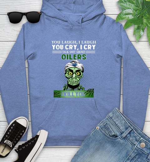 NHL Talk Shit About Edmonton Oilers I Kill You Achmed The Dead Terrorist Jeffrey Dunham Hockey Youth Hoodie 13