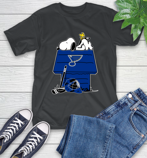 St.Louis Blues NHL Hockey Snoopy Woodstock The Peanuts Movie T-Shirt 2