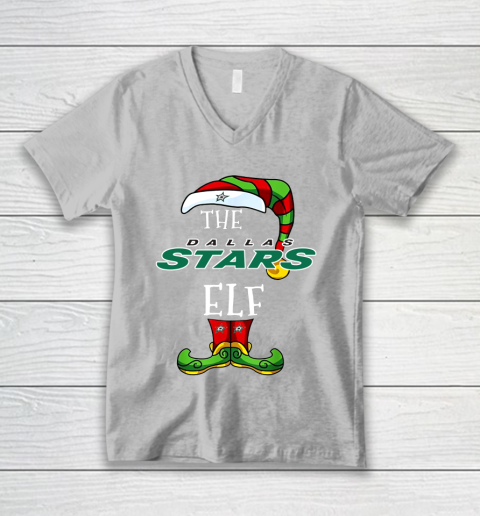 Dallas Stars Christmas ELF Funny NHL V-Neck T-Shirt 3