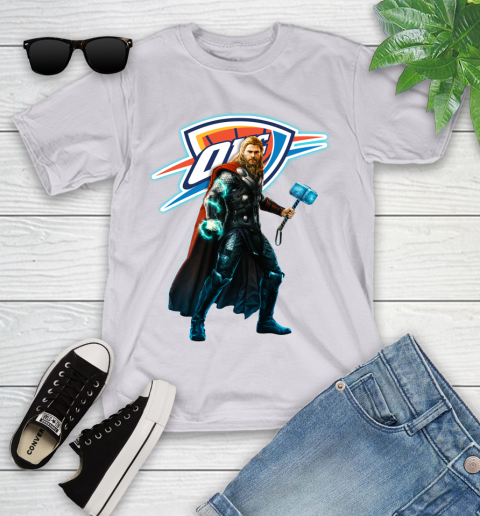 NBA Thor Avengers Endgame Basketball Oklahoma City Thunder Youth T-Shirt 4