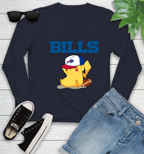 NFL Pikachu Football Sports Buffalo Bills Youth Long Sleeve 3