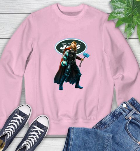 NFL Thor Avengers Endgame Football New York Jets Sweatshirt 9
