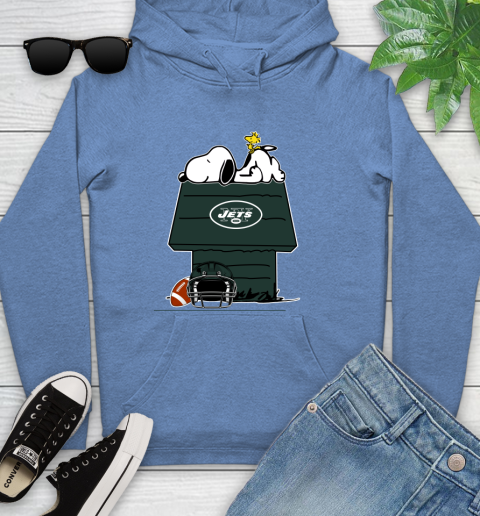 New York Jets NFL Football Snoopy Woodstock The Peanuts Movie Youth Hoodie 12