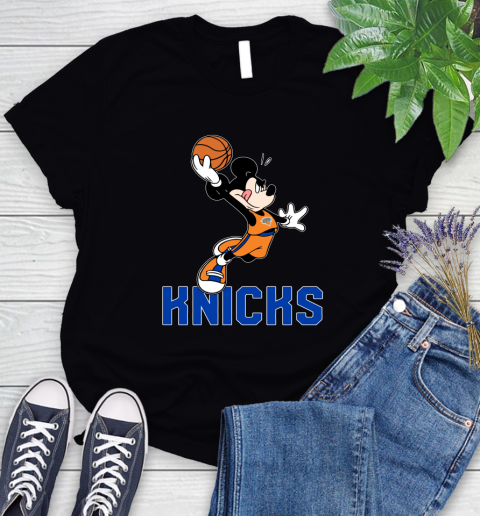 NBA Basketball New York Knicks Cheerful Mickey Mouse Shirt Women's T-Shirt