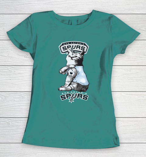 NBA Basketball My Cat Loves San Antonio Spurs Women's T-Shirt 10