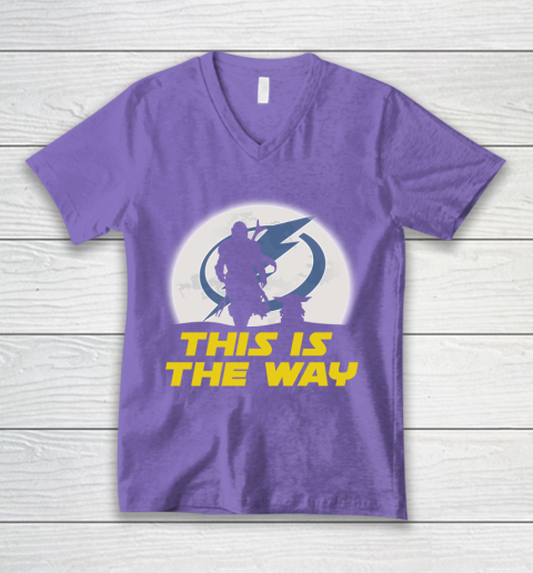 Tampa Bay Lightning NHL Ice Hockey Star Wars Yoda And Mandalorian This Is The Way V-Neck T-Shirt - Image 9
