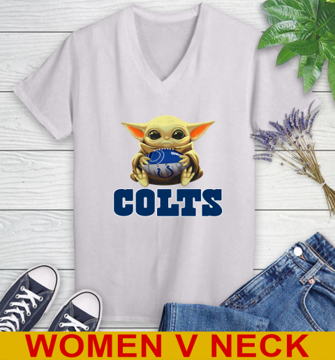 NFL Football Indianapolis Colts Baby Yoda Star Wars Shirt Women's V-Neck T-Shirt