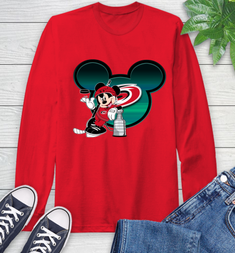 NHL Carolina Hurricanes Stanley Cup Mickey Mouse Disney Hockey T Shirt Long Sleeve T-Shirt 10
