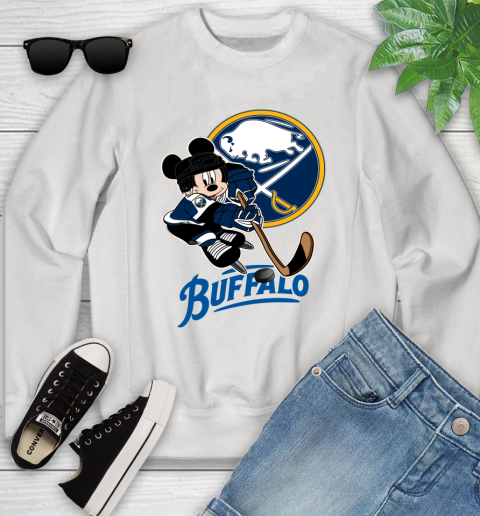 NHL Buffalo Sabres Mickey Mouse Disney Hockey T Shirt Youth Sweatshirt