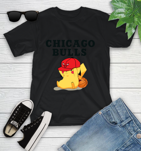 NBA Pikachu Basketball Sports Chicago Bulls Youth T-Shirt 2