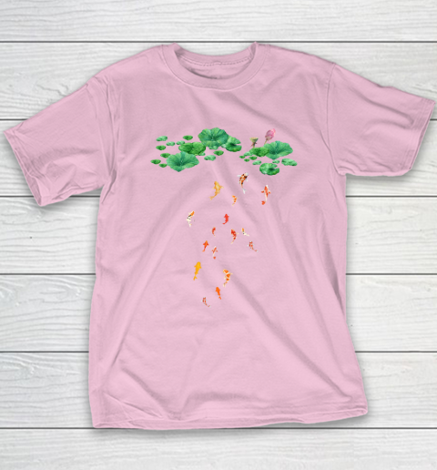 Watercolor Japanese Koi Fish Goldfish Lily Pad Lotus Leaf Beauty Youth T-Shirt 6
