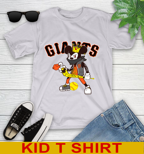 San Francisco Giants MLB Baseball Mickey Peace Sign Sports Youth T-Shirt 5