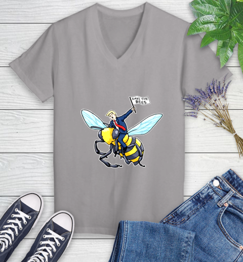 Save The Bees Donald Trump shirt Women's V-Neck T-Shirt 4