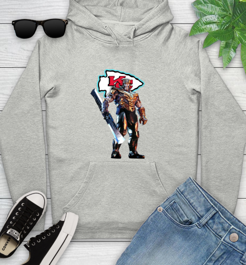NFL Thanos Gauntlet Avengers Endgame Football Kansas City Chiefs Youth Hoodie