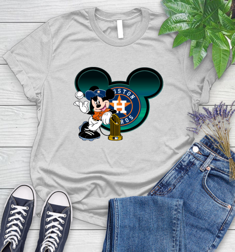 MLB Houston Astros The Commissioner's Trophy Mickey Mouse Disney Women's T-Shirt