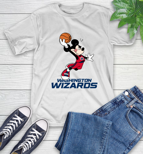 NBA Basketball Washington Wizards Cheerful Mickey Mouse Shirt T-Shirt 2