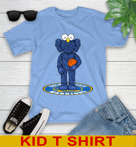 NBA Basketball Golden State Warriors Kaws Bff Blue Figure Shirt Youth T-Shirt 11