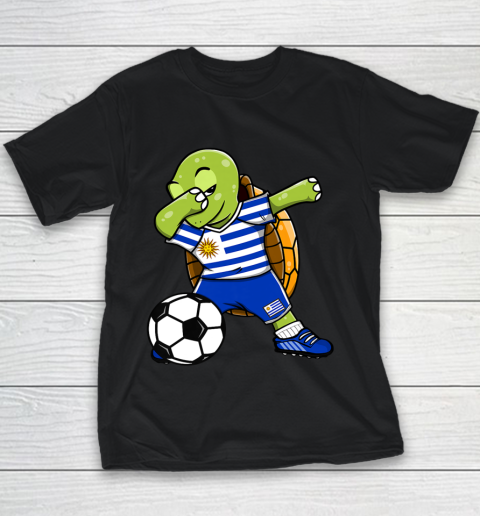 Dabbing Turtle Uruguay Soccer Fans Jersey Uruguayan Football Youth T-Shirt