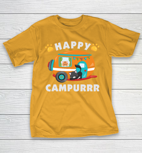 Happy Campurrr Camping With Cats RV Glamping Designs T-Shirt 2