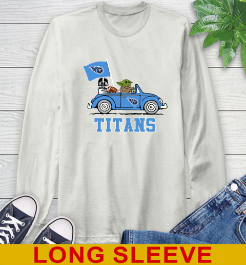 NFL Football Tennessee Titans Darth Vader Baby Yoda Driving Star Wars Shirt Long Sleeve T-Shirt 12
