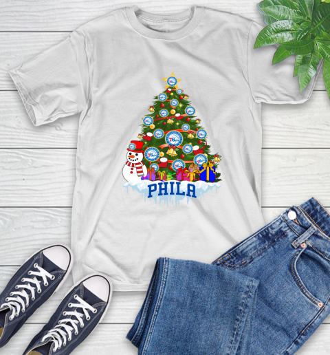 Philadelphia 76ers Merry Christmas NBA Basketball Sports T-Shirt