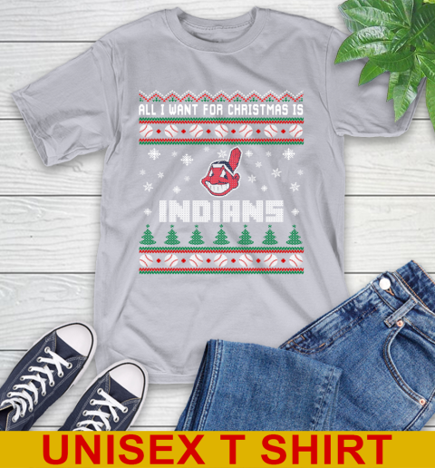 MLB All I Want For Christmas Is Cleveland Indians Baseball Sports 5